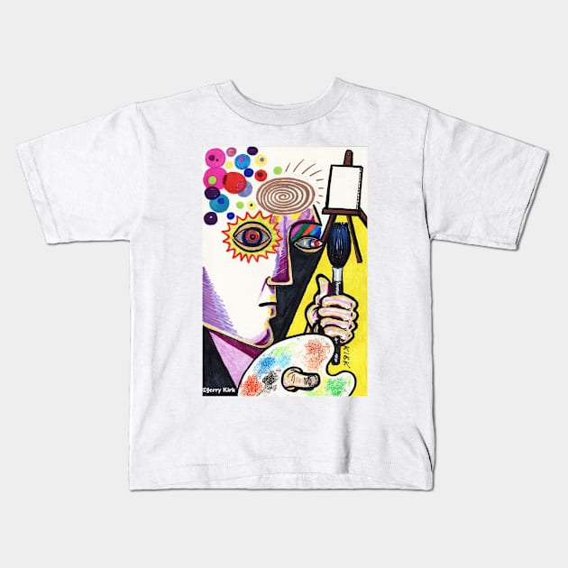 'THE ARTIST IN ANTICIPATION' Kids T-Shirt by jerrykirk